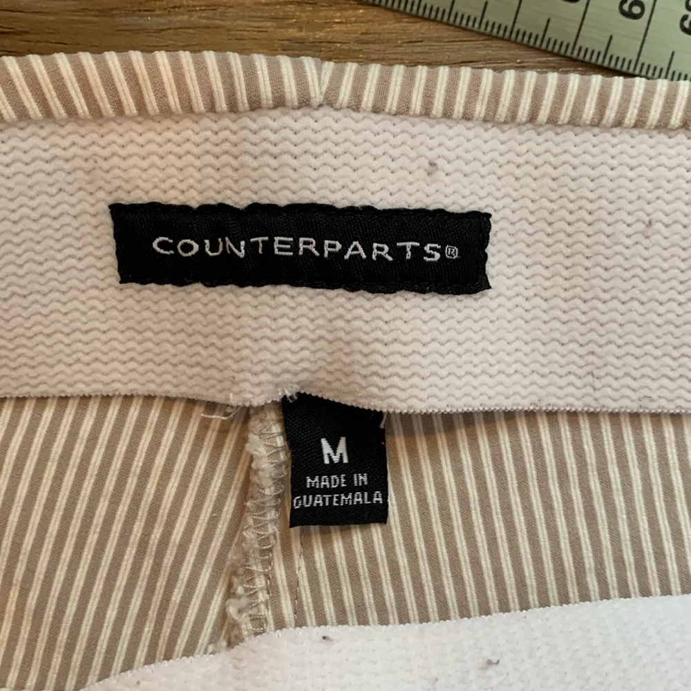 Counterparts white & tan pinned striped dressy parts size medium - Picture 4 of 10